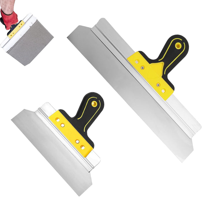 Trockenbau Spachtel Set, 2 Stück 250mm 400mm Kittmesser Flächenspachtel Spachtel Set, Edelstahl Fläc
