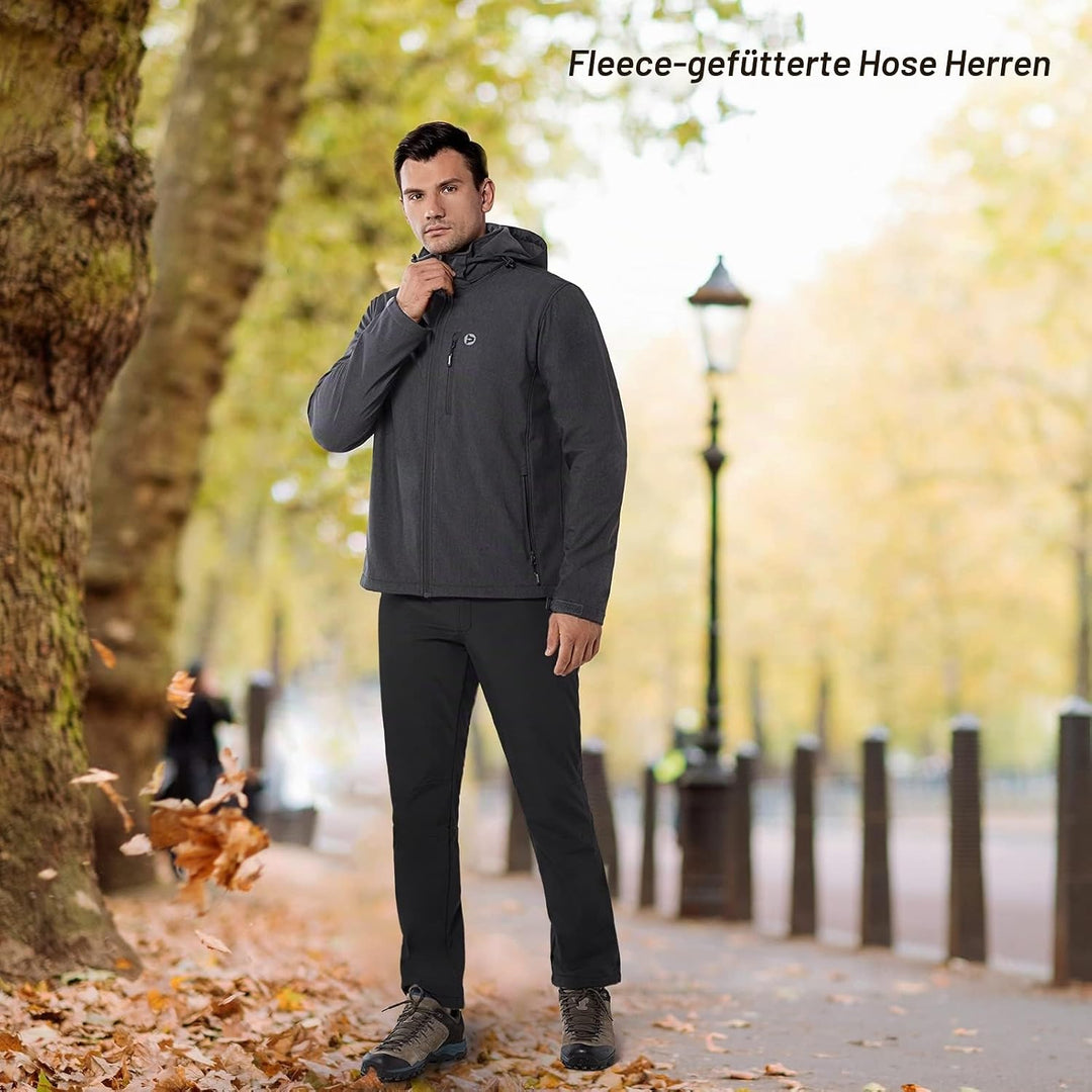 33,000ft Outdoorhose Herren Softshellhose Wasserdicht Winddicht Skihose Warm Fleece Gefüttert Arbeit