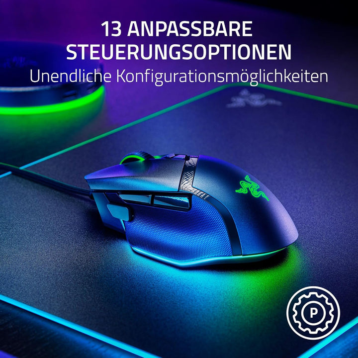 Razer Basilisk V3 35K - Vollständig anpassbare ergonomische kabelgebundene Gaming-Maus - Focus Pro 3
