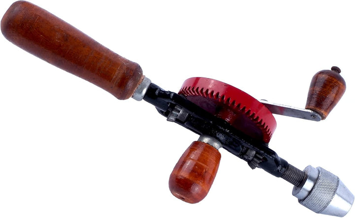 Handbohrmaschine mit Holzgriff, Leistungsstark Spannfutter Stahlguss Handbohrer für Holz Kunststoff