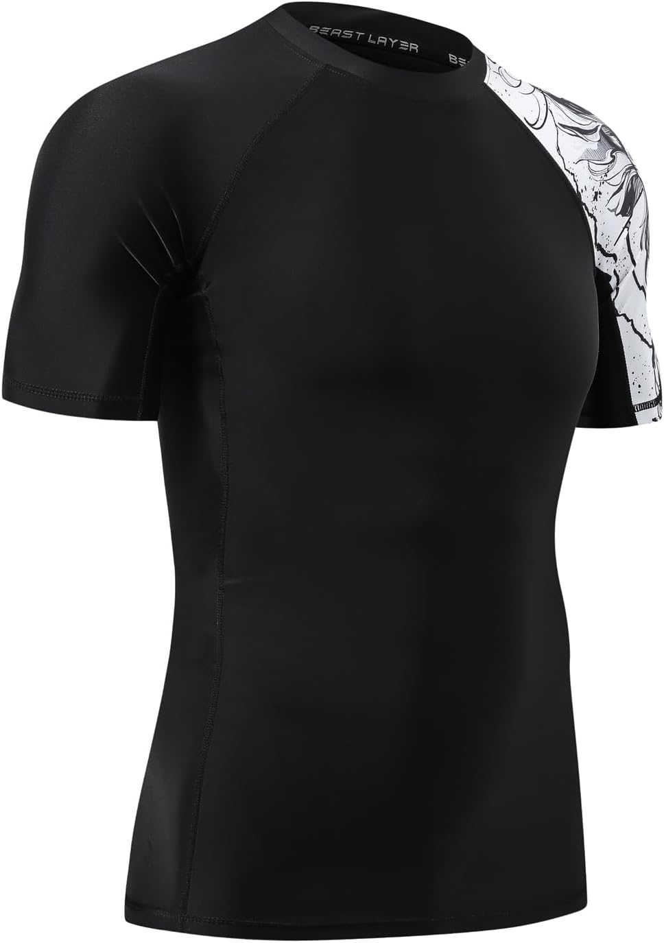 HUGE SPORTS Herren Kurzarm Skins Rash Guard Shirt Sonnenschutz Rashguard Schwimmshirt Schnell Trockn