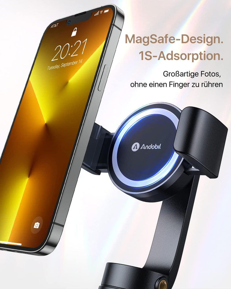 [2024 Ganz Neues Entwurf] andobil Magnet Selfie Stick Stativ für MagSafe,Extendable Handy Stativ für