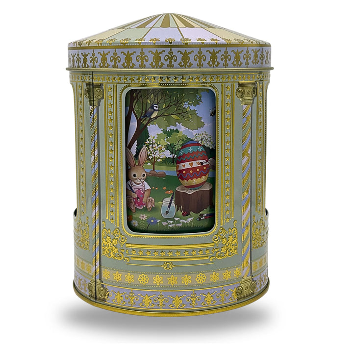 Osterhasen Spieluhrdose - Dose, Gebäckdose, Geschenkdose, Sammlerdose - Vol. 0,75l, Ø. x Höhe 12 x 1