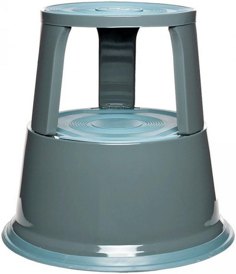 Rollhocker aus Stahlblech, 3 Lenkrollen, Höhe 430 mm, Tragkraft 150 kg, lichtgrau