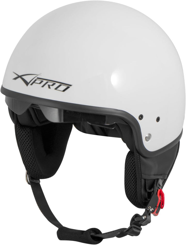 Motorradhelm Motorrad Roller Jet Helm Innensonnenblende Viser SonicMoto 58 cm ( L) Weiss, 58 cm ( L)