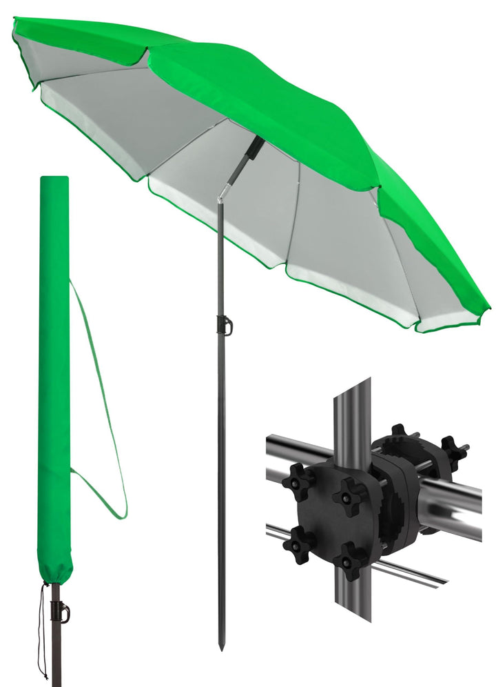 4smile Sonnenschirm Balkon SunnyJoy im 3er-Set - UPF 50+ Balkon Schirm 180 cm + Sonnenschirmhalter B