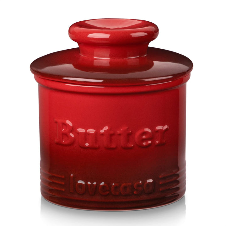 Butterglocke 180ml mit Deckel, LOVECASA Französische Butterdose mit Wasserlinie, Butterschale mit De