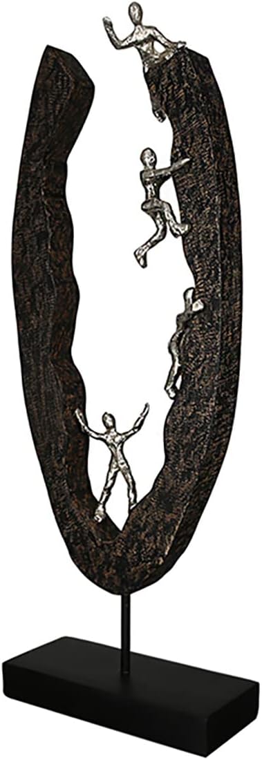 Casablanca Skulptur Dekofigur Succeed H 59 cm Alu Holz Figur Höhe 59 cm Schwarz, Silberfarben, Höhe