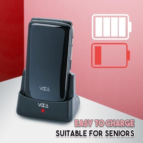 VOCA Klapphandy mit grossen Tasten für Senioren | Entsperrtes 4G LTE | Hohe Lautstärke | SOS-Taste |