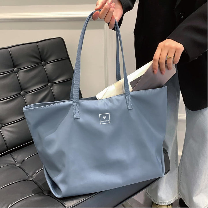MAYMOONER Frauen Nylon Einkaufstasche Grosse Handtasche Lässige Umhängetasche für Arbeit Universität