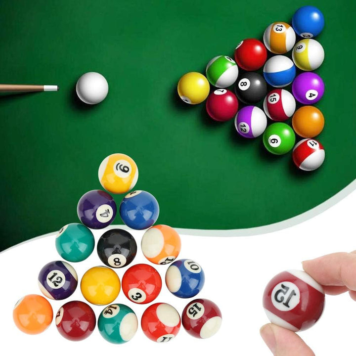 MAGT Billardkugeln Set, 16 Stück 38 mm Billardkugel Set Harz Billard Kugel Set Kleine Billiard Tisch