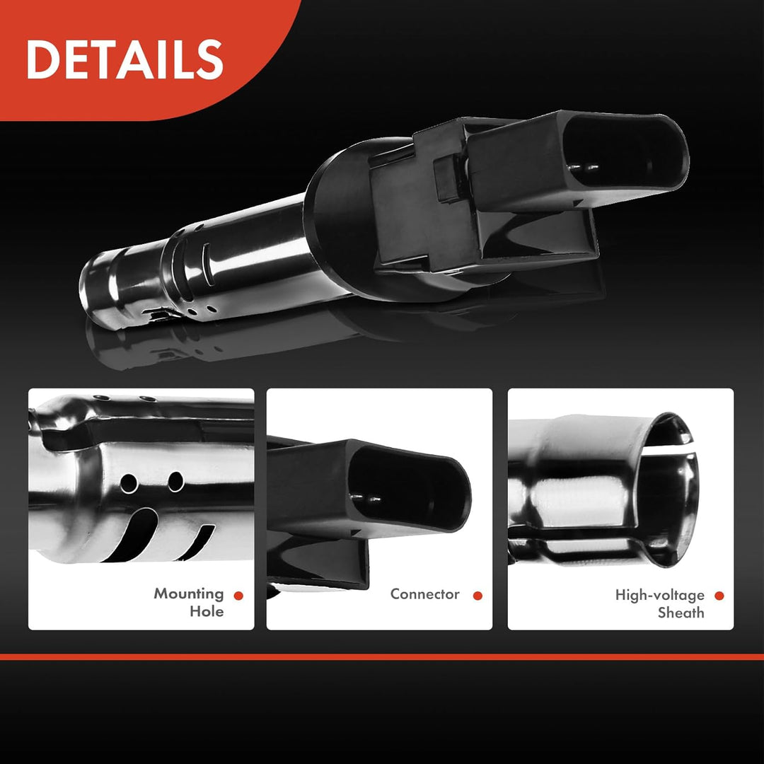 6x Zündspule für Q7 4LB Superb II 3T4 3T5 CC 358 E-O-S 1F7 1F8 3.2L P-a-s-s-a-t 362 3C2 Phaeton 3D_