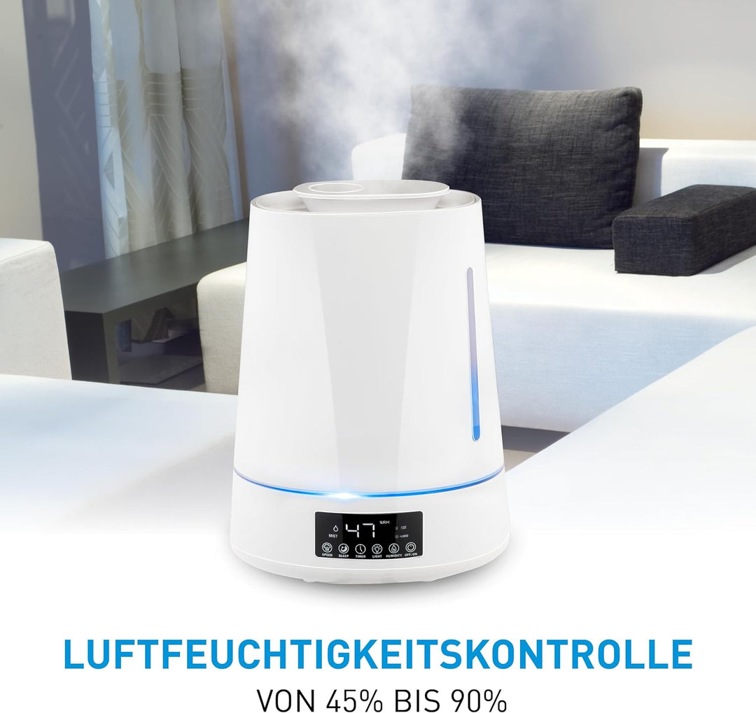 Grundig Luftbefeuchter und Aroma Diffuser 4L - Diffuser Ätherische Öle - Humidifier mit Hygrometer u