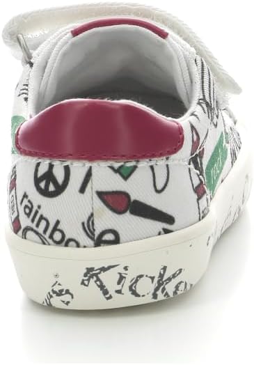 Kickers Unisex Kinder Gody Sneaker, 32 EU Blanc Rouge Vert Street