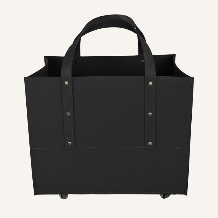 LIMAC Design MANEGHE Kaminholztasche aus Leder für den Innenbereich, Holzkorb für Brennholz, Brennho