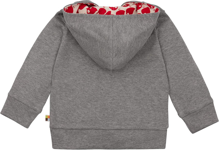 loud + proud Unisex Kinder Kapuzenjacke, GOTS Zertifiziert Sweatjacke 62-68 Grau, 62-68 Grau
