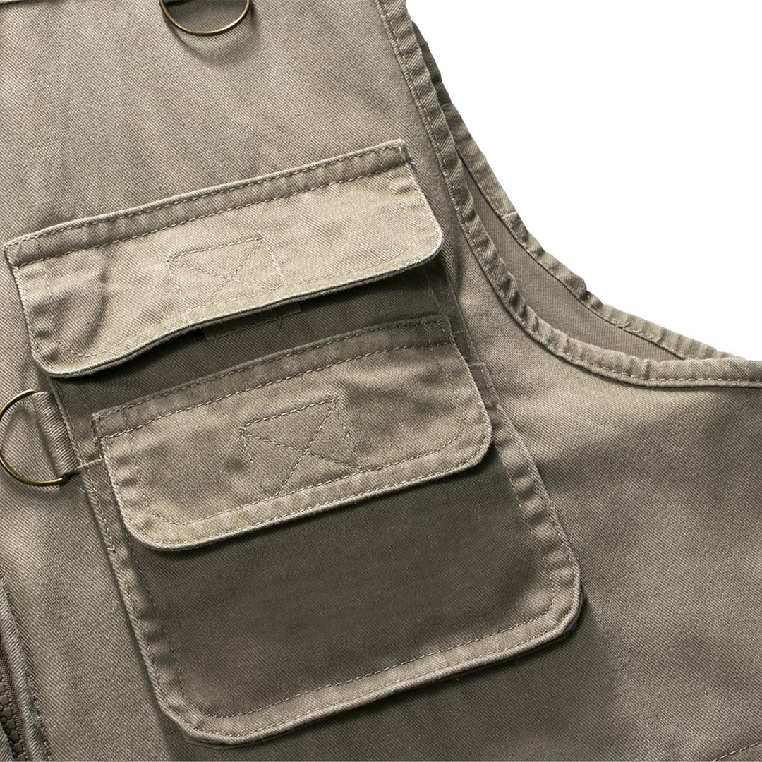 Oralidera Herren Outdoor Weste Freizeit Jacke Leicht Safari Weste mit Reissverschluss Jagd und Angle