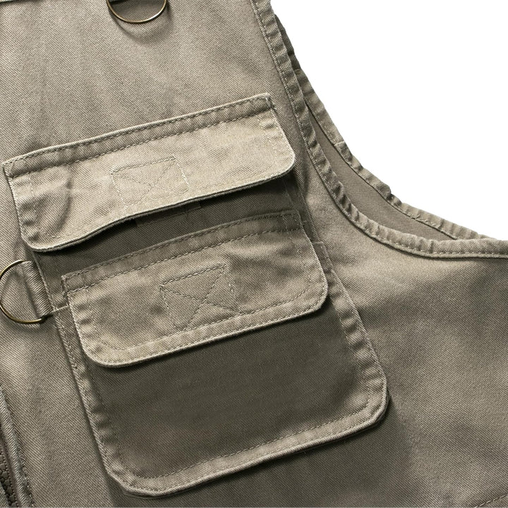 Oralidera Herren Outdoor Weste Freizeit Jacke Leicht Safari Weste mit Reissverschluss Jagd und Angle