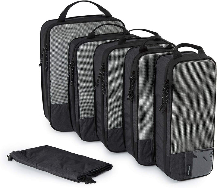 BAGSMART Packing Cubes Compression 6 Stück, Rucksack Koffer Organizer Packtaschen, Wasserdicht Packw