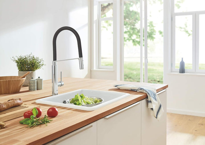 GROHE Concetto, Profi Küchenarmatur mit 2 Strahlarten (Wasserhahn Küche mit ausziehbarer Profibrause