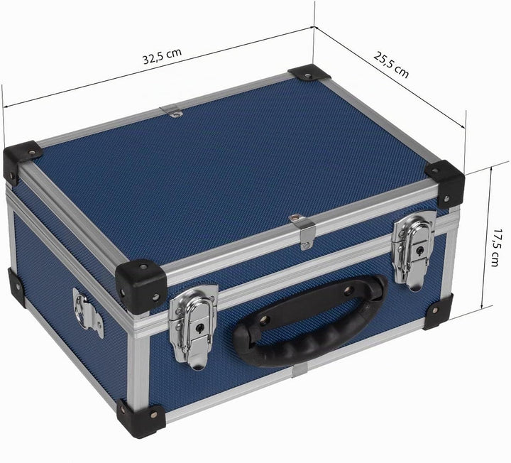 anndora Werkzeugkoffer 70106 Aluminium Rahmen Koffer - Werkzeugkiste 32,5 x 25,5 x 17,5 cm mit Neopr