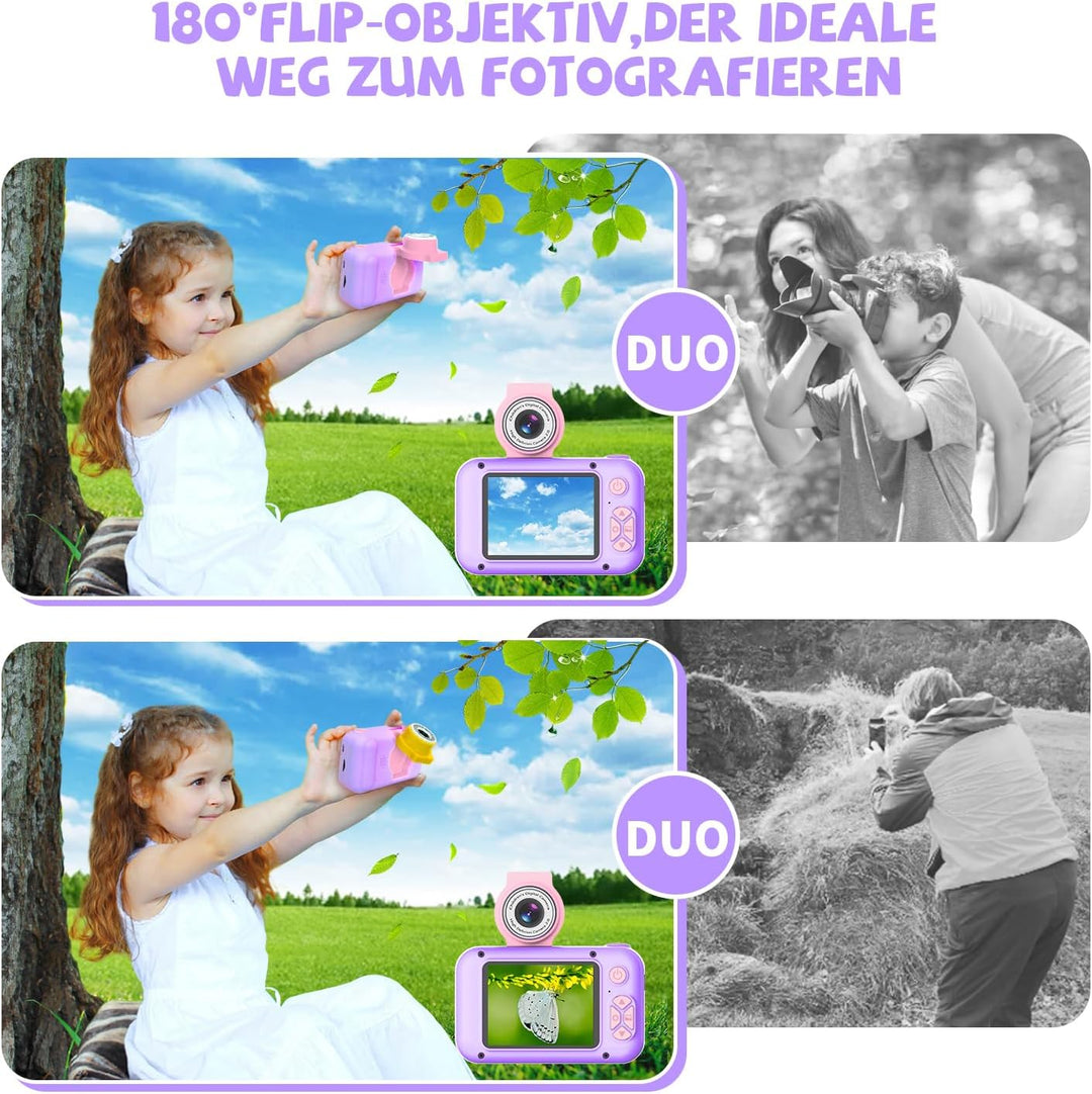 KinderKamera,ARNSSIEN Kinder Kamera,Selfie ,Geschenk für3 4 5 6 7 8 9 10Jahre Mädchen und Junge,2.4i