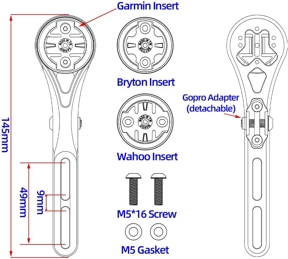 Cestbon Kompatibel mit Garmin Edge Wahoo Elemnt Bryton Rider Stages Dash Out Front Bike Mount for Ae