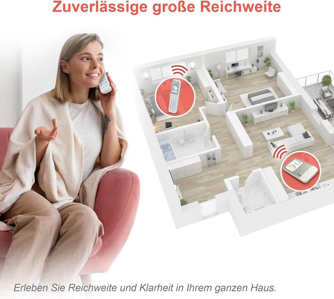VTech XS1050 DECT Telefon Schnurlos Schnurlostelefon mit Anrufbeantworter, Anrufererkennung/Anklopff