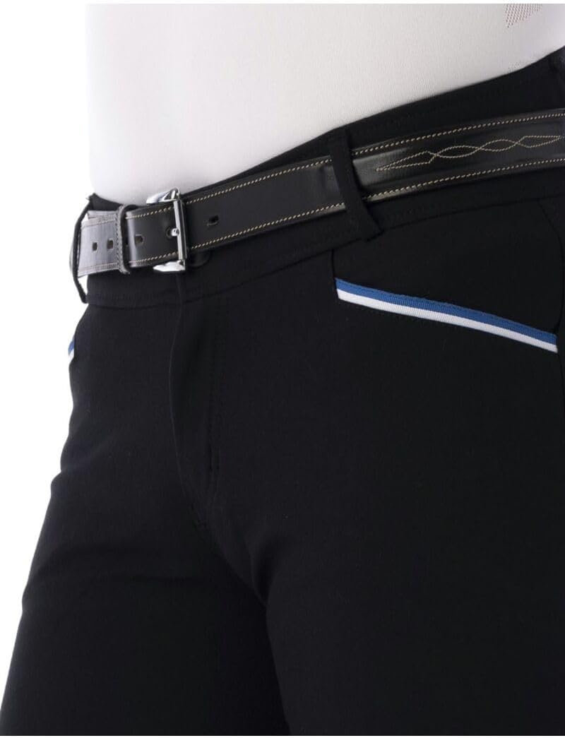 Equi-Theme Herren Reithose Silikon Kniebesatz LARS schwarz 50 Schwarz, 50 Schwarz
