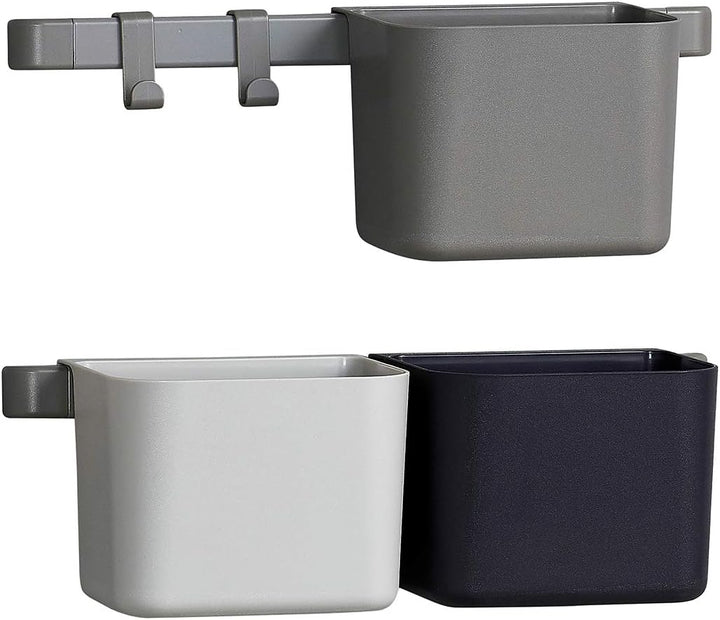 Leander Organisationselemente 3 Stück Boxen, 2 kurze Schienen, 2 Haken, Farbe dusty grey
