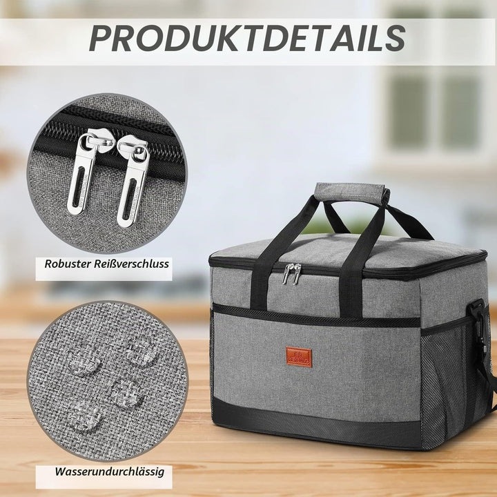 30L Picknick Kühltasche Picknick Tasche Faltbar Cooler Bag Isoliertasche Lunchtasche wasserdichte Kü