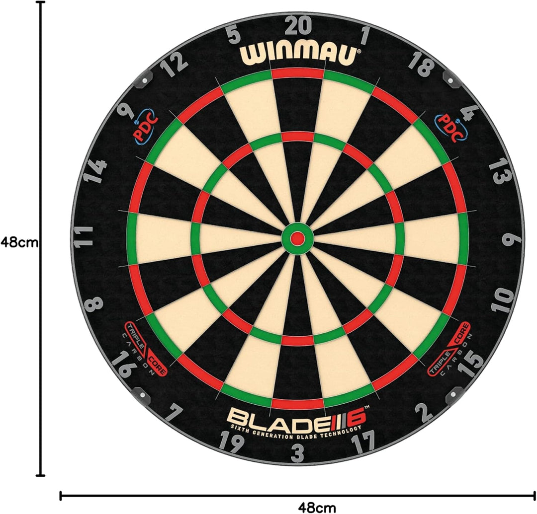 WINMAU Blade 6 Series Professional Bristle Klassische Dartboard Blade 6 Triple Core Carbon, Blade 6