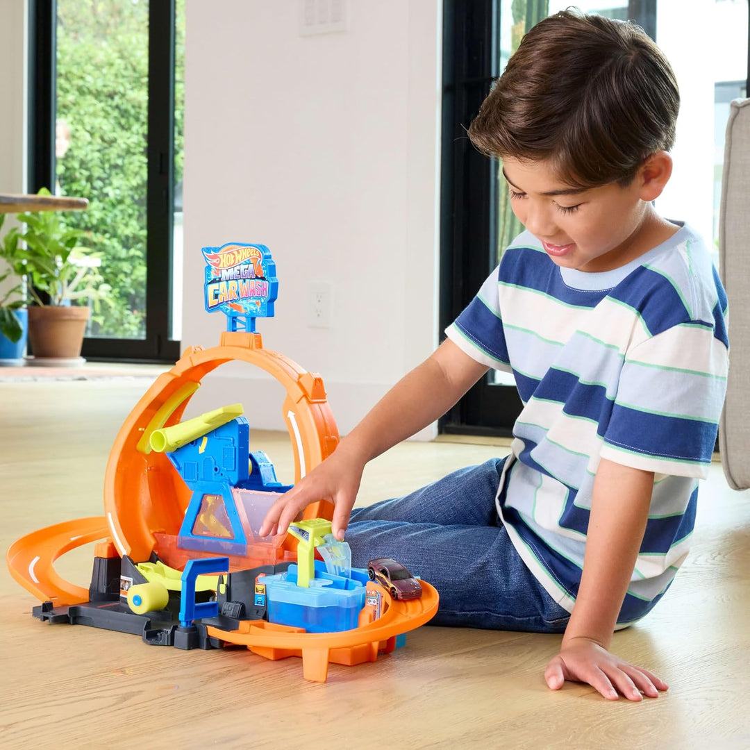 Hot Wheels City Mega Loop Autowaschanlage und Color Shifters Fahrzeug
