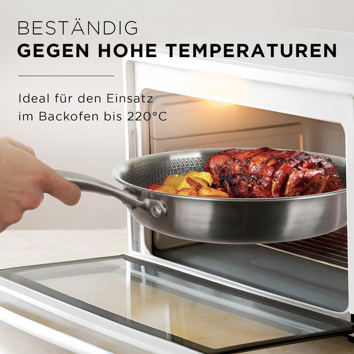 KASANOVA Tri-ply Kochgeschirr-Set 9-teilig, dreilagiger Edelstahl, für Induktion und alle Herdarten