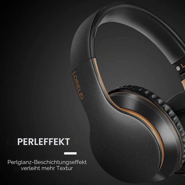 LORELEI X6 Over-Ear Headphones with Microphone, Lightweight Foldable & Portable Stereo Bass Headphon