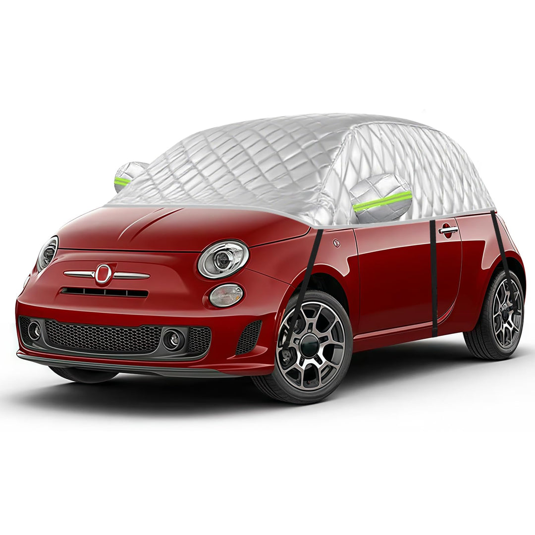 Hagelsichere Autoabdeckung Winter Passend für FIAT 500 2007-2025, Auto Halbgarage Abdeckplane Wasser