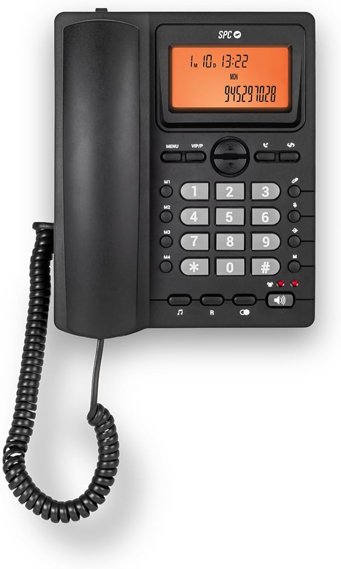SPC Office ID 2 - Festnetztelefon mit beleuchtetem Display, 4 Direktspeichern und 10 indirekten Spei