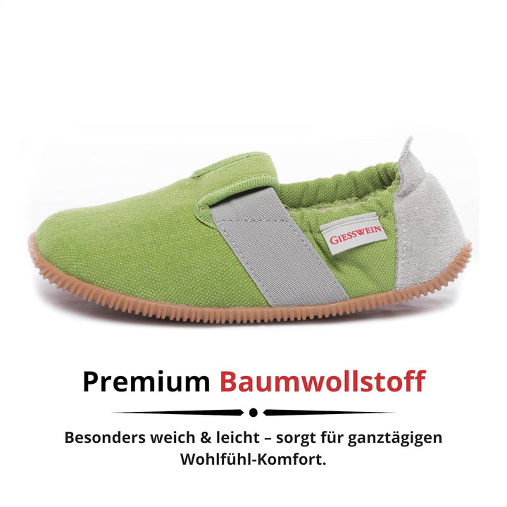 Giesswein Kinder Hausschuhe Söll Slim-Fit - Baumwoll Slippers für Mädchen & Jungen, rutschfeste Kind