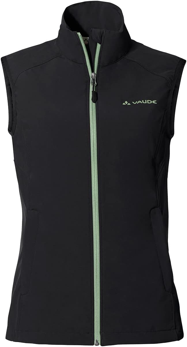 VAUDE Women's Hurricane Vest III - Softshellweste Damen - Weste zum Wandern 34 black/green