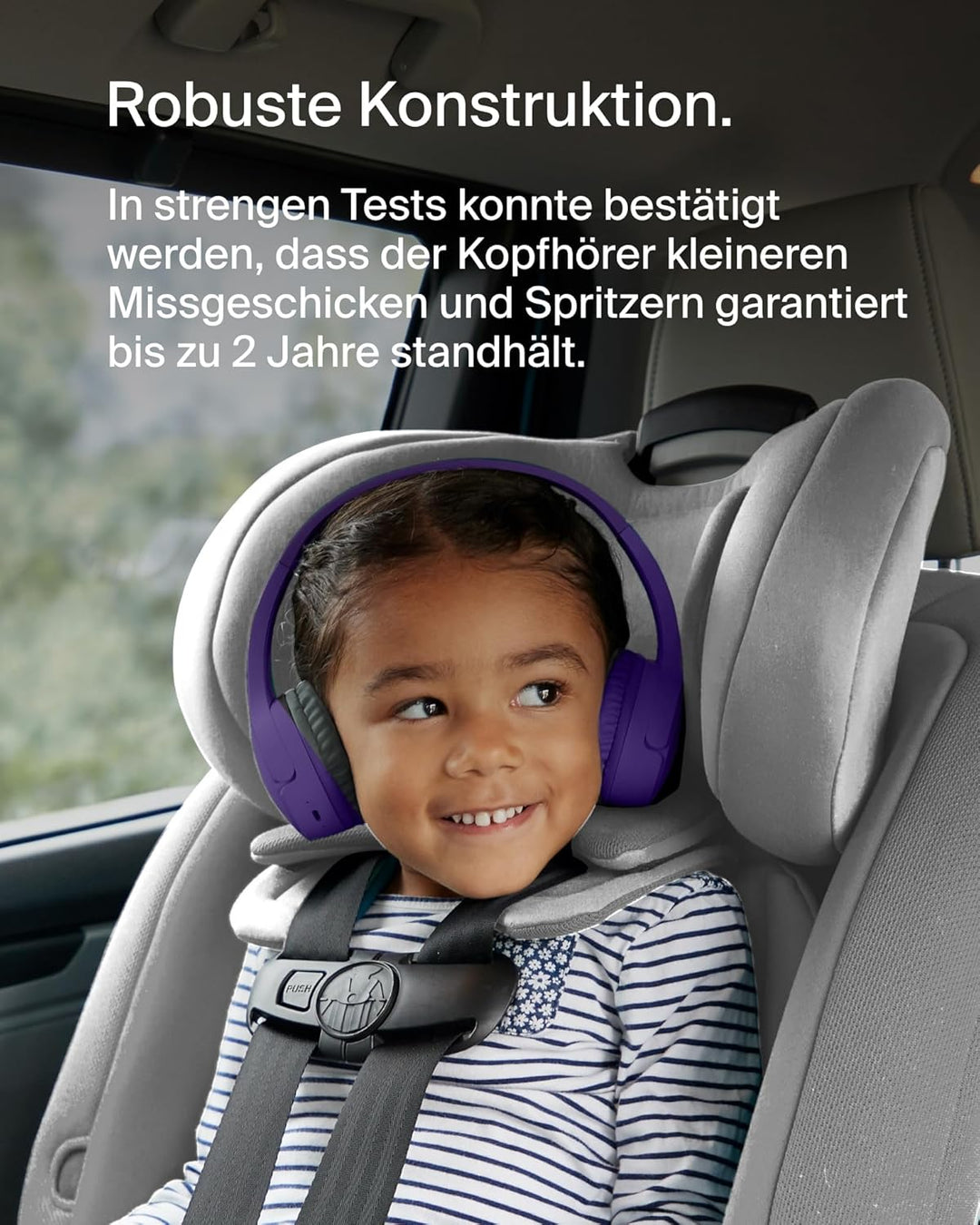 Belkin SoundForm Mini kabelloser Kinderkopfhörer mit integriertem Mikrofon und lustigen Aufklebern,