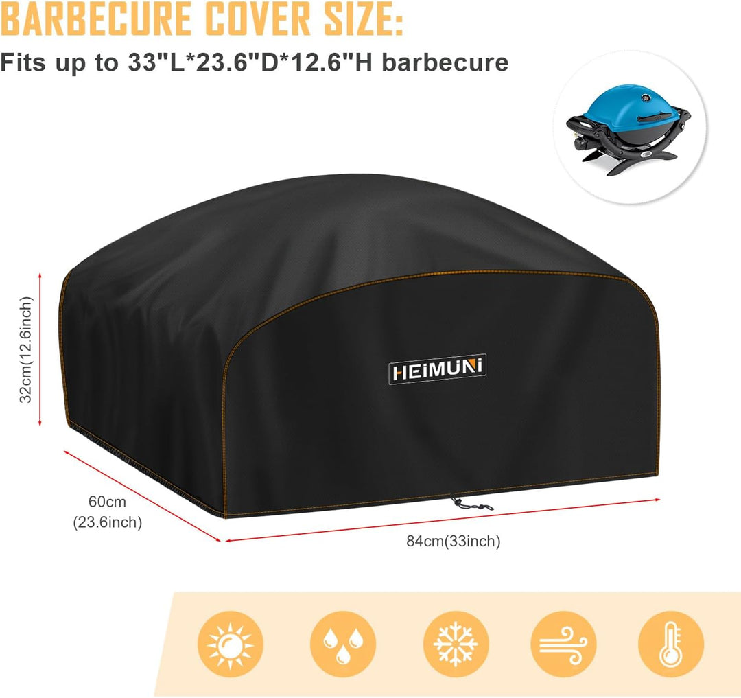 Grill Abdeckhaube 84x60x32cm Grillabdeckung Wetterfest für Weber Q200/Q220/Q240/Q2000 Serie, Grill S