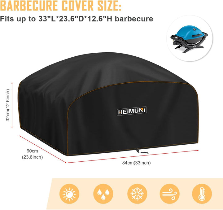 Grill Abdeckhaube 84x60x32cm Grillabdeckung Wetterfest für Weber Q200/Q220/Q240/Q2000 Serie, Grill S