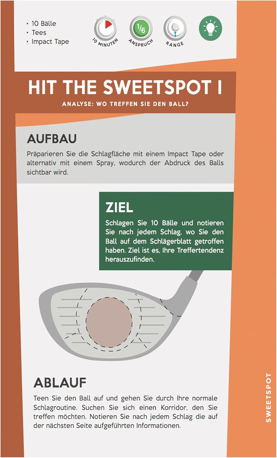 Mein Golf Training: Besser Driven - 18 Übungen für den Abschlag | Booklet für das Golf-Bag | Situati