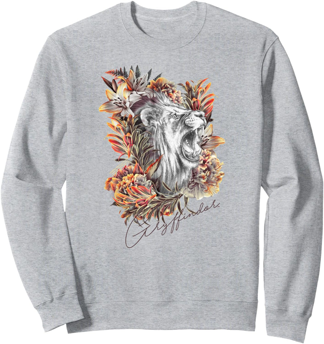Harry Potter Gryffindor Floral Lion Mascot Sweatshirt