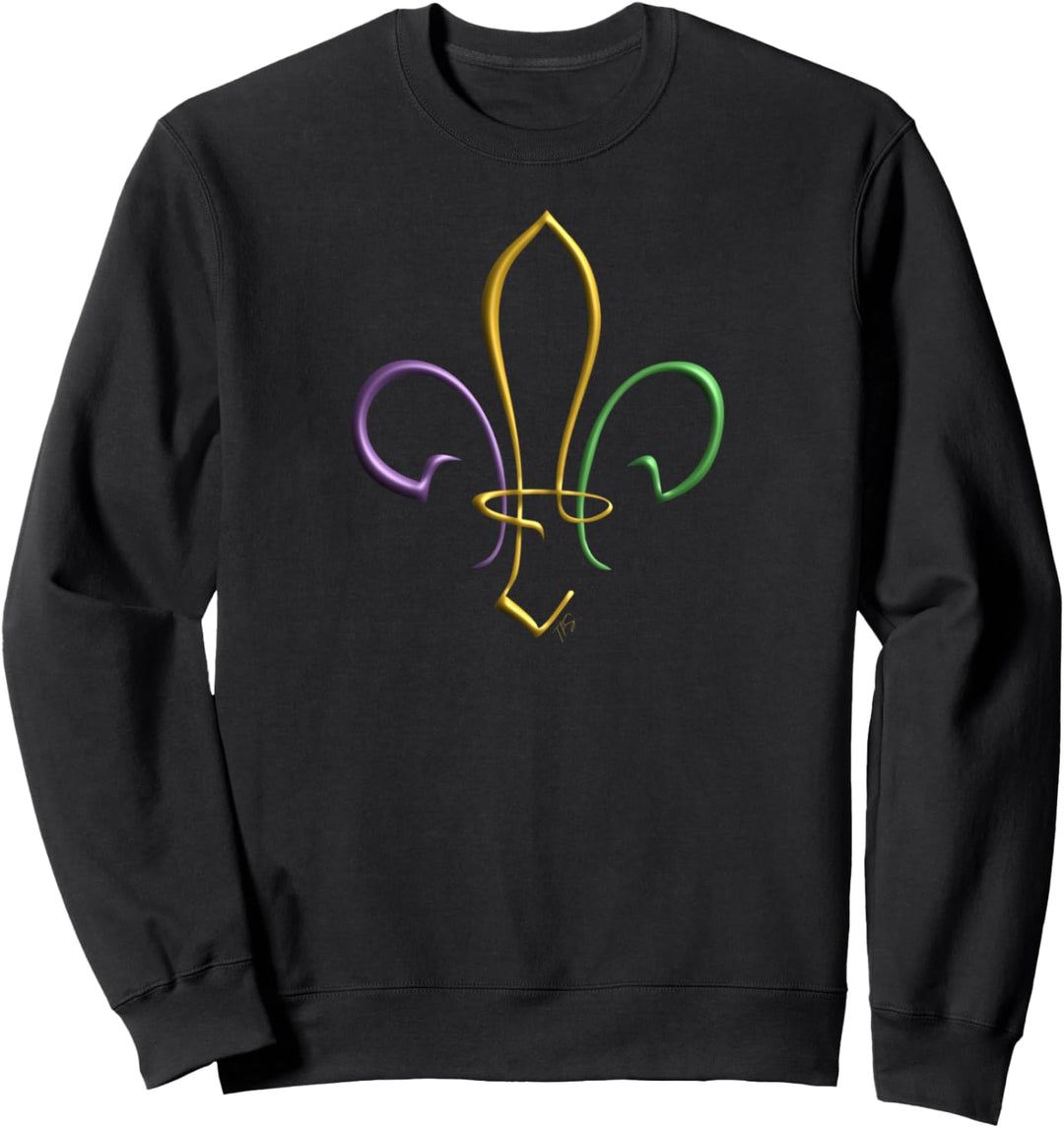 Mardi Gras Gold Lila Grün Fleur de Lis Sweatshirt