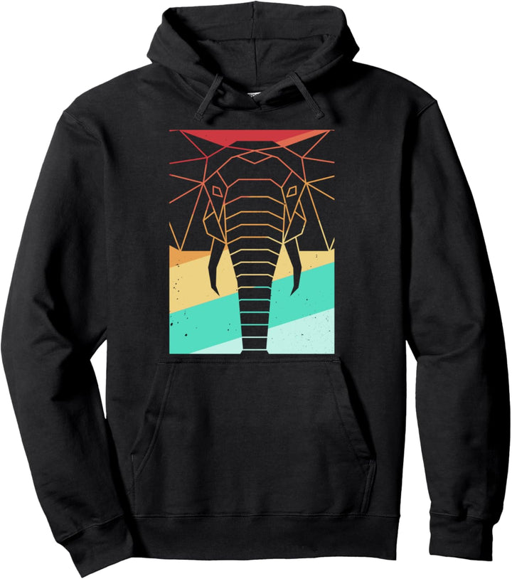 Retro Elefant Afriika Safari Dickhäuter - Vintage Elefant Pullover Hoodie
