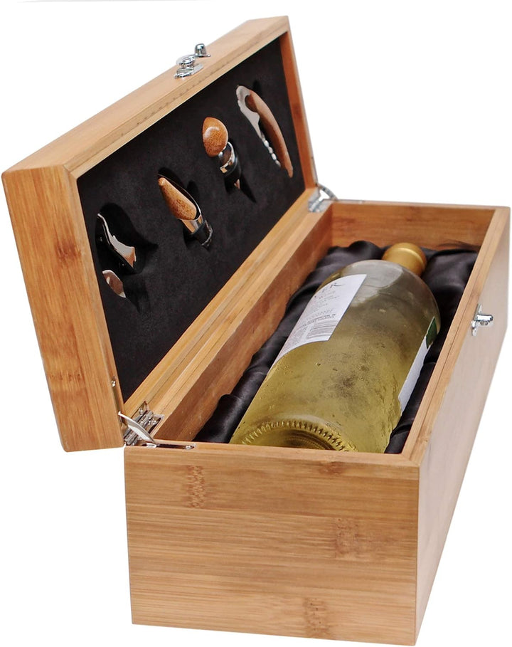 CASE ELEGANCE Wein Geschenk Box - Weinzubehör für 0,7 Liter Flaschen - Dekantierset Sommelier Set -