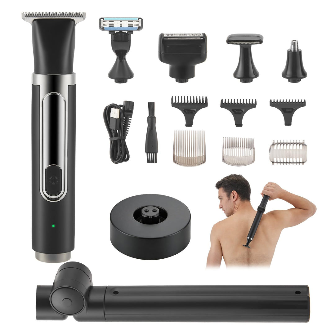 Elektrisch Rückenrasierer Herren, 5 in 1 Körperrasierer Herren, Intimrasierer Mann for Herren mit Fa