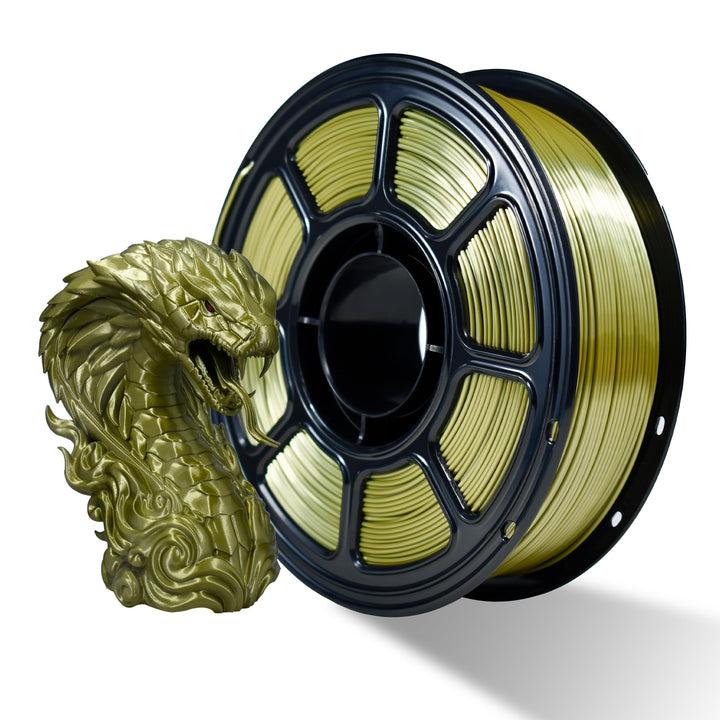 iBOSS PLA 3D-Druckerfilament, PLA+ Filament 1,75 mm, Seide olivgold, Genauigkeit +/-0,02 mm, PLA PLU