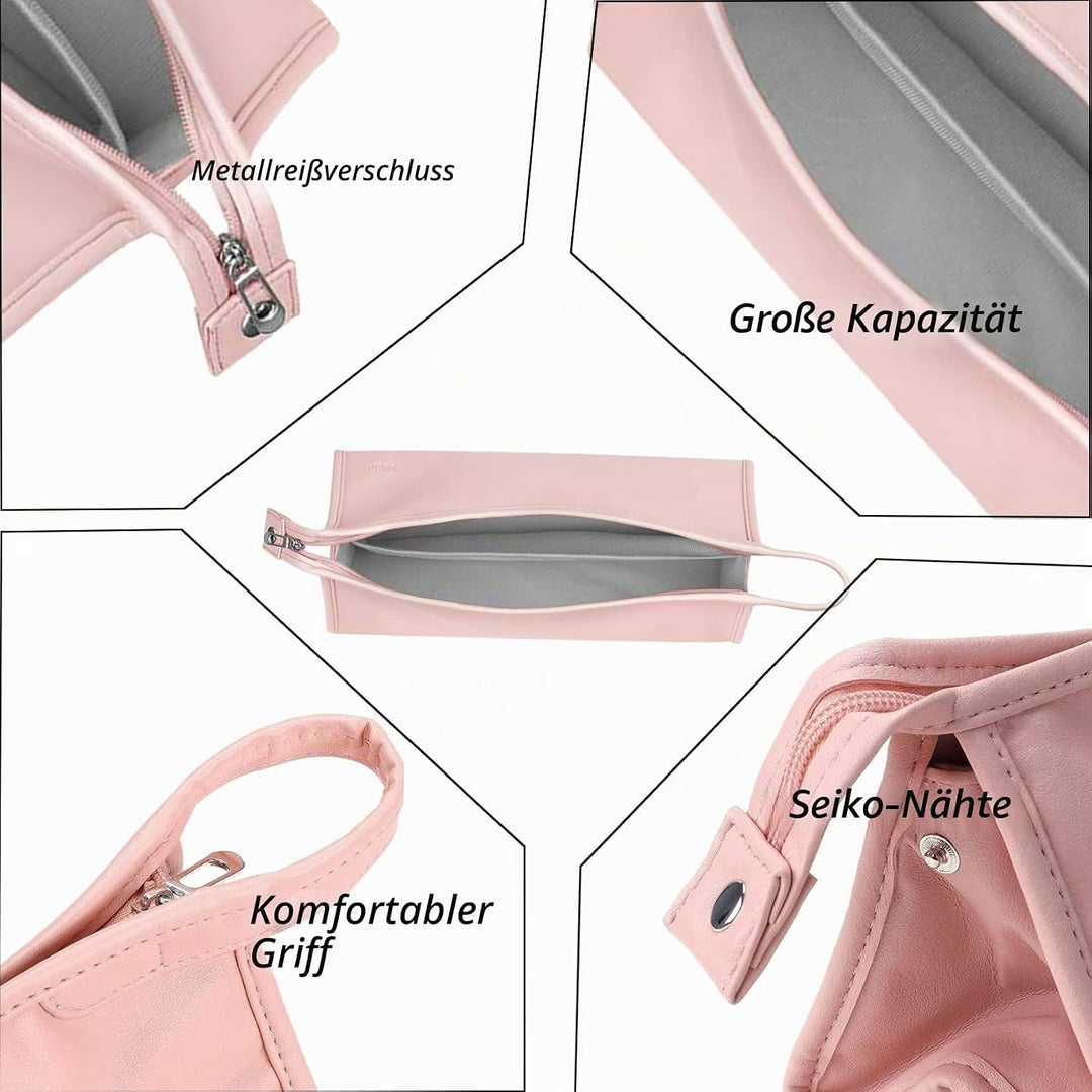 Reisetasche für Dyson Airwrap Long/Supersonic Haartrockner & Zubehör (PU-Leder Wasserdichter-Rosa),